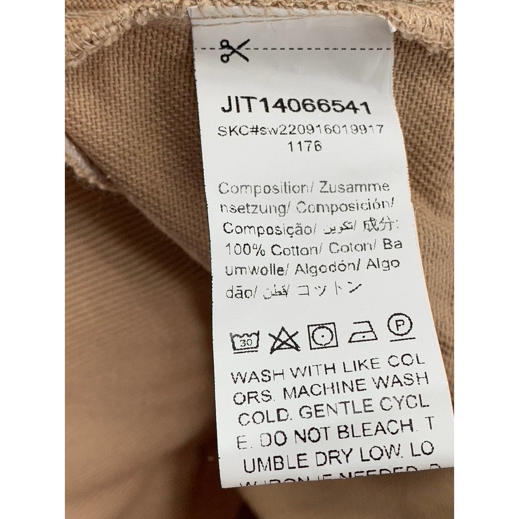 SHEIN Women's Tan Denim Pleated A-Line Tennis Cargo Mini Skirt SZ 4