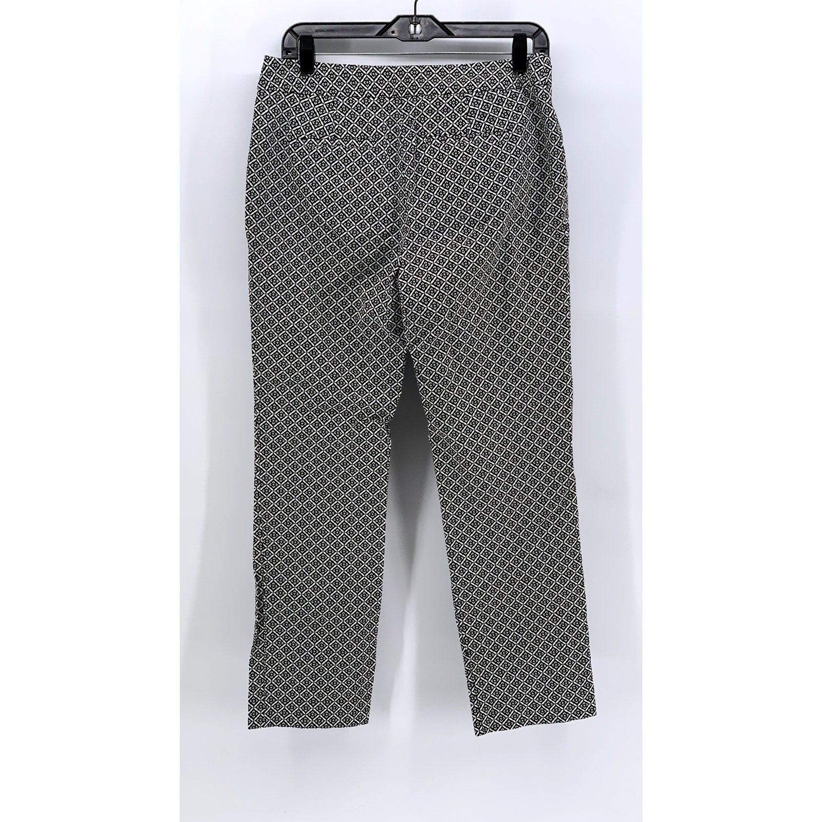 DANA BUCHMAN Women's Black Printed Straight-Leg Pants SZ 6