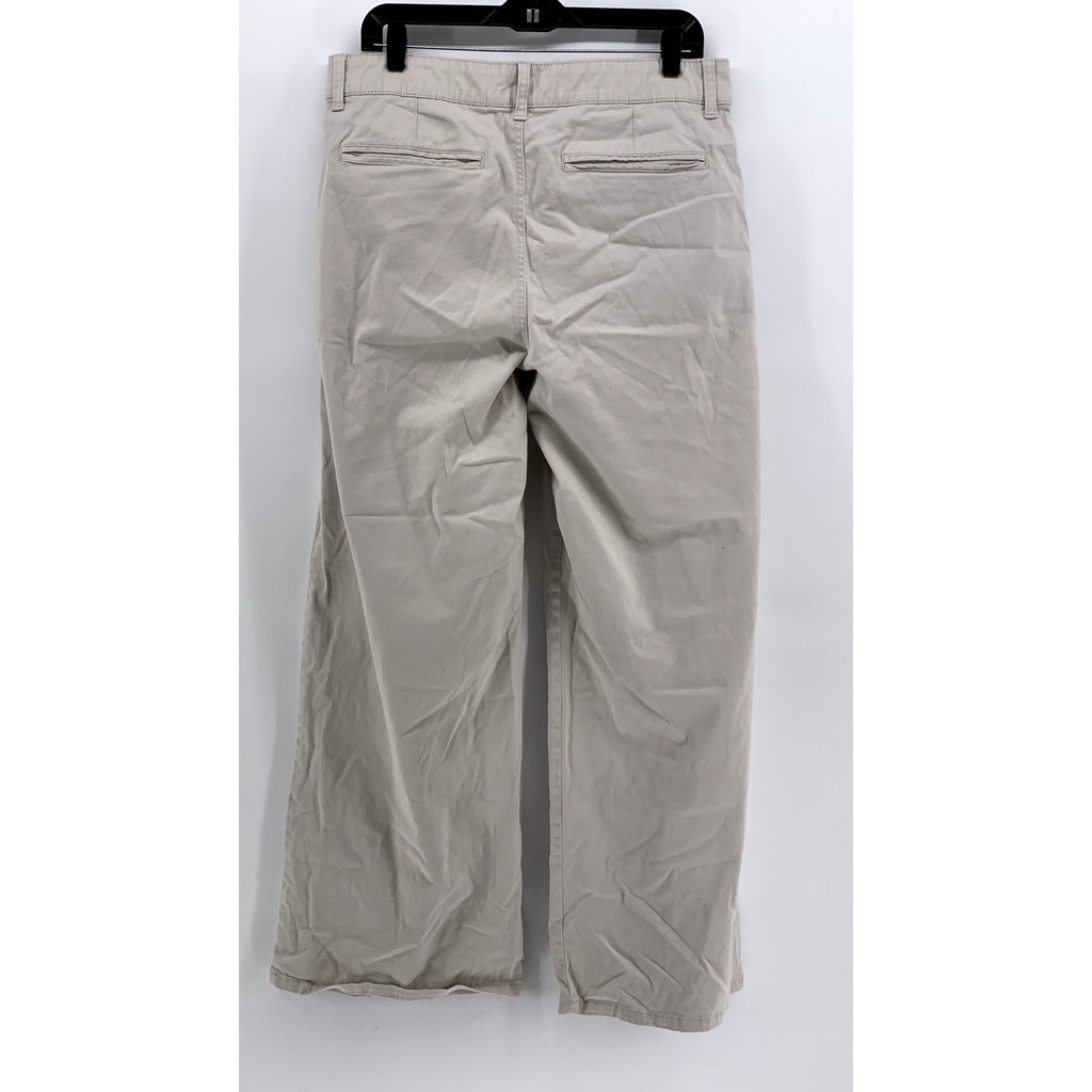 ST. JOHN'S BAY Women's Beige Wide-Leg High-Rise Pants SZ 12