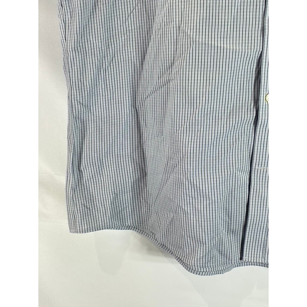 EDDIE BAUER Men's Blue Wrinkle-Free Relaxed-Fit Button-Up Shirt SZ 2XL