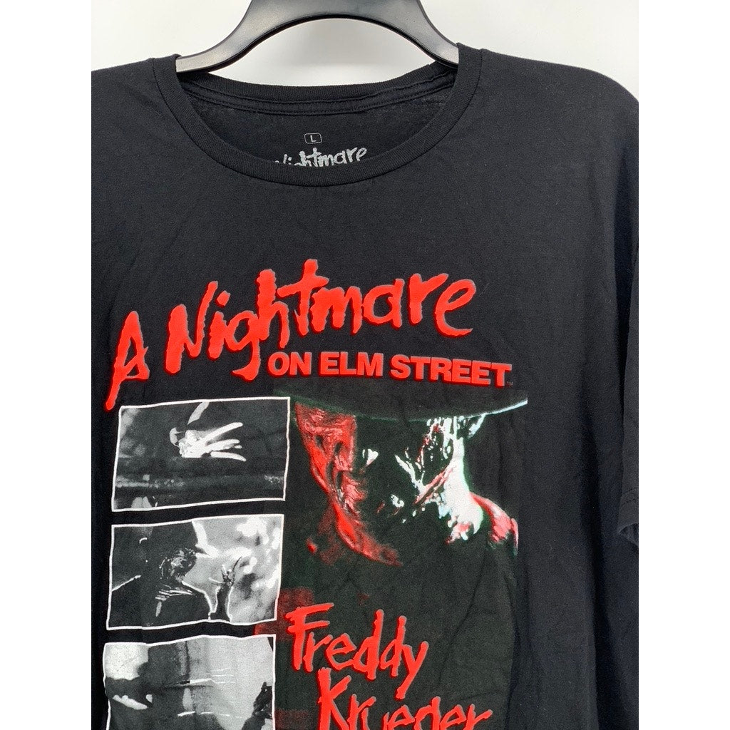 A NIGHTMARE ON ELM STREET Men's Black Freddy Graphic Short Sleeve T-Shirt SZ L