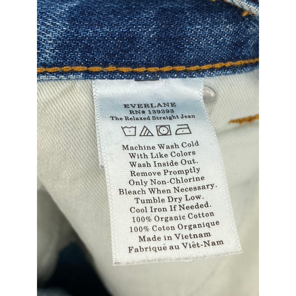 EVERLANE Men’s Dark Blue Denim The Relaxed Straight-Fit Jeans SZ 28