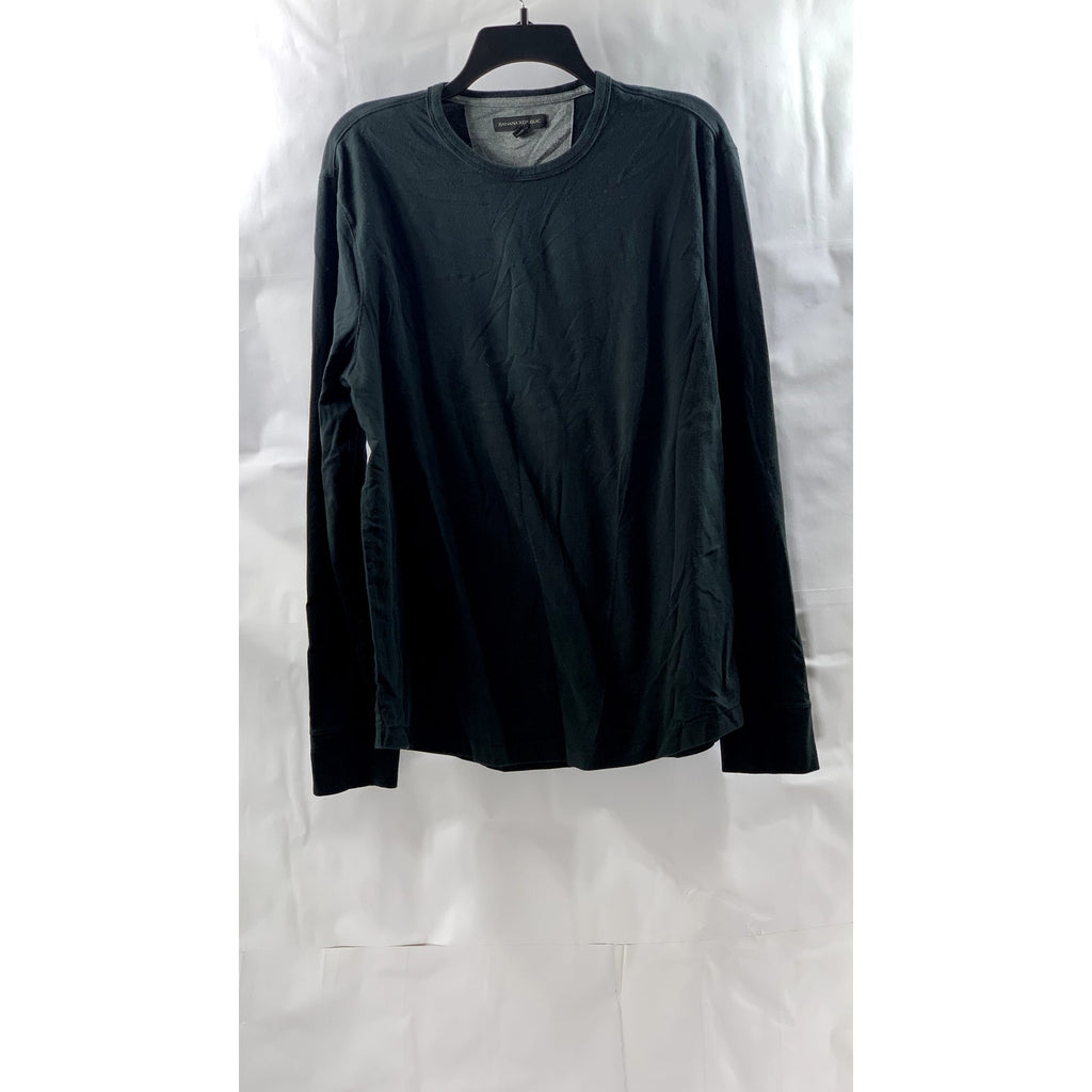 BANANA REPUBLIC Men's Black Crewneck Long Sleeve Casual T-Shirt SZ L