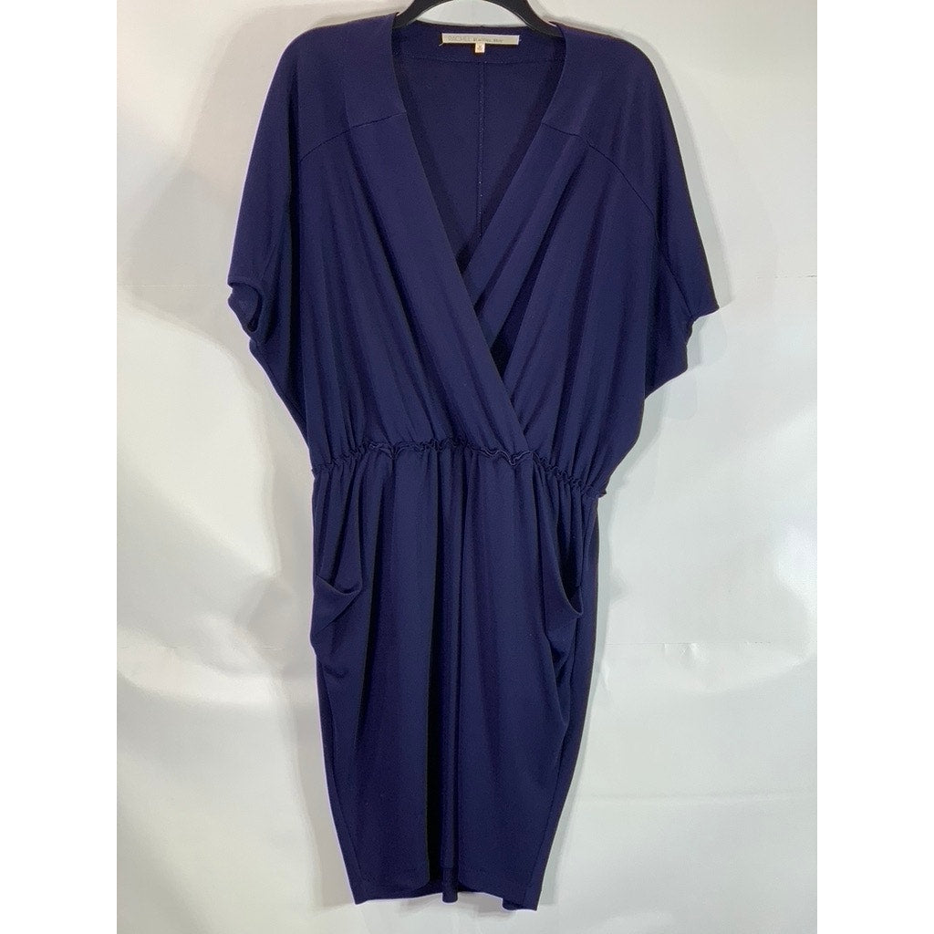 RACHEL RACHEL ROY Women's Navy Surplice Kimono Sleeve Pocketed Mini Dress SZ M