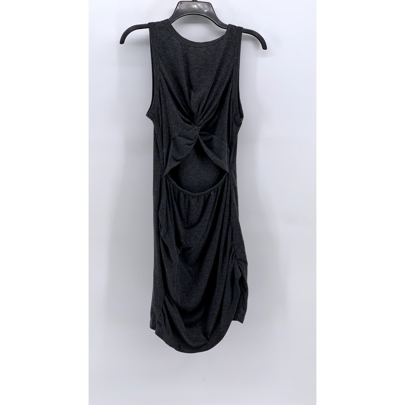 UNBRANDED Women's Charcoal Gray Twist Knot Cutout Sleeveless Midi Dress SZ M
