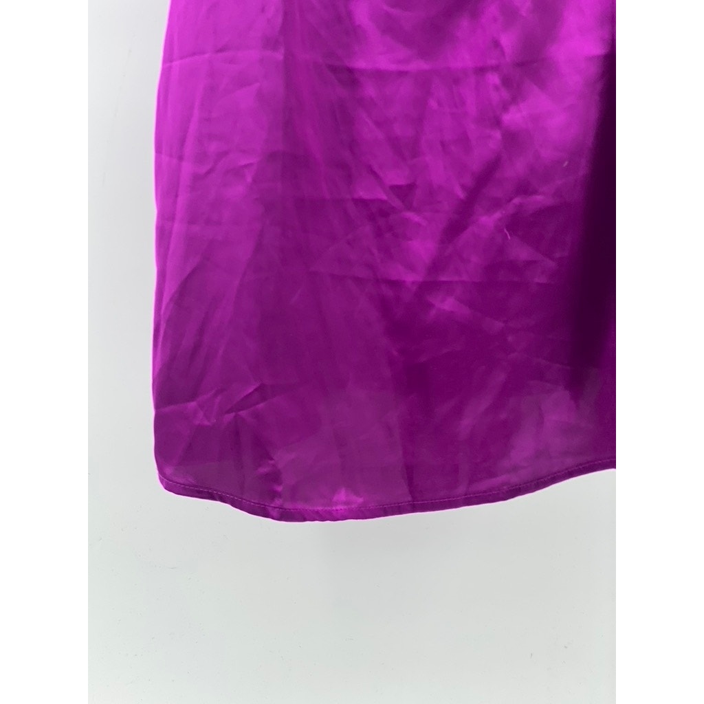 FOREVER 21 Women's Purple Lace-Trim Spaghetti Strap Satin Cami Top SZ S