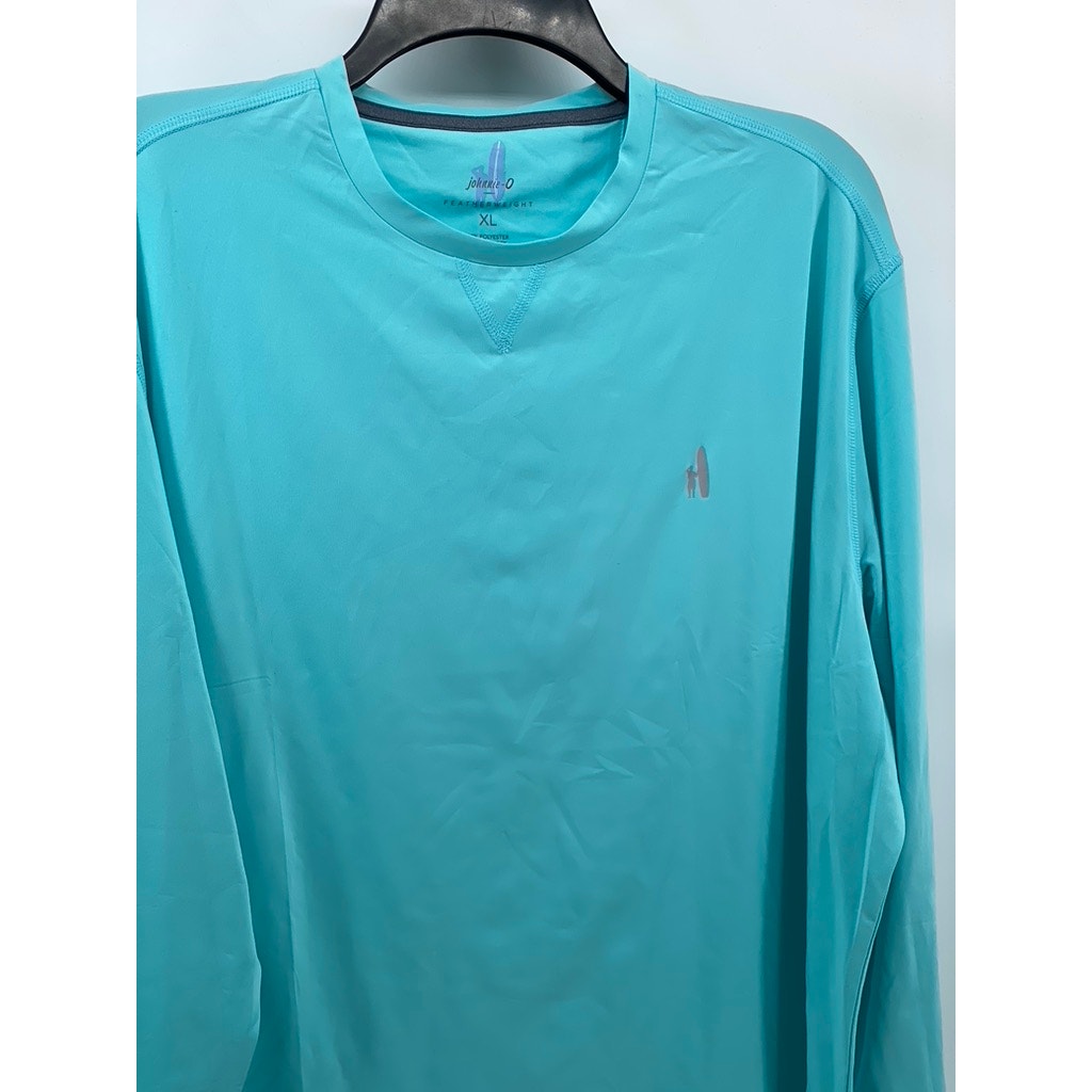 JOHNIE-O Men’s Aqua Blue Crewneck Featherweight Long Sleeve T-Shirt SZ XL