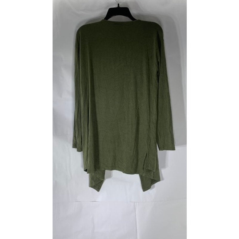 VINCE CAMUTO Women’s Dark Green Draped Long Sleeve Open-Front Cardigan SZ M