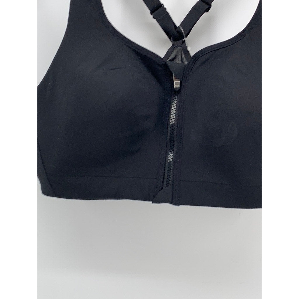 ATHLETA Women's Black Advance Zip Front Active Bra SZ 38B