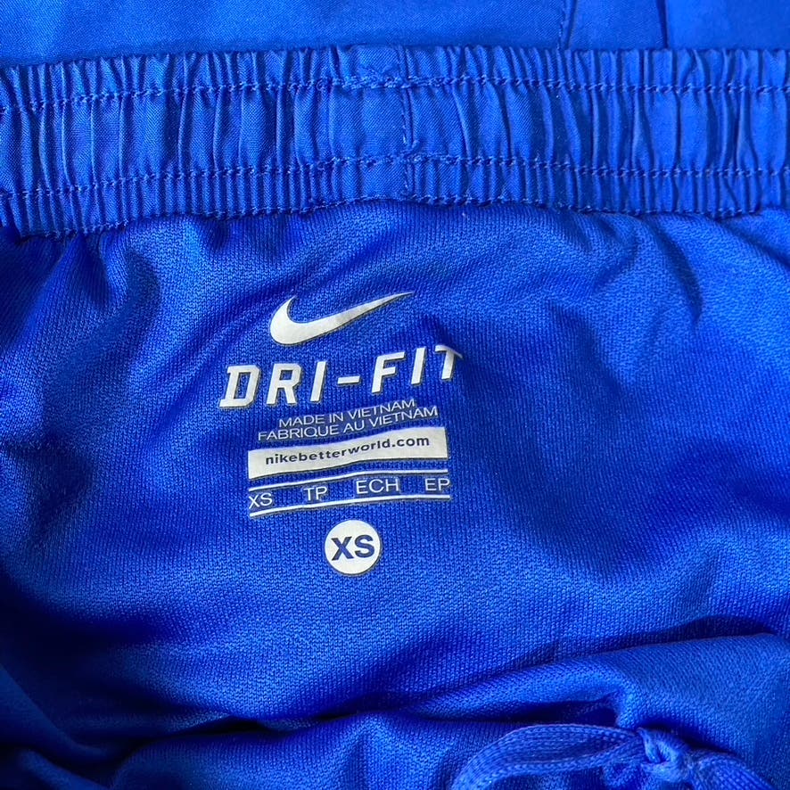 NIKE Women's Blue/White Dri-FIT Brief-Lined Tempo Running Shorts SZ XS