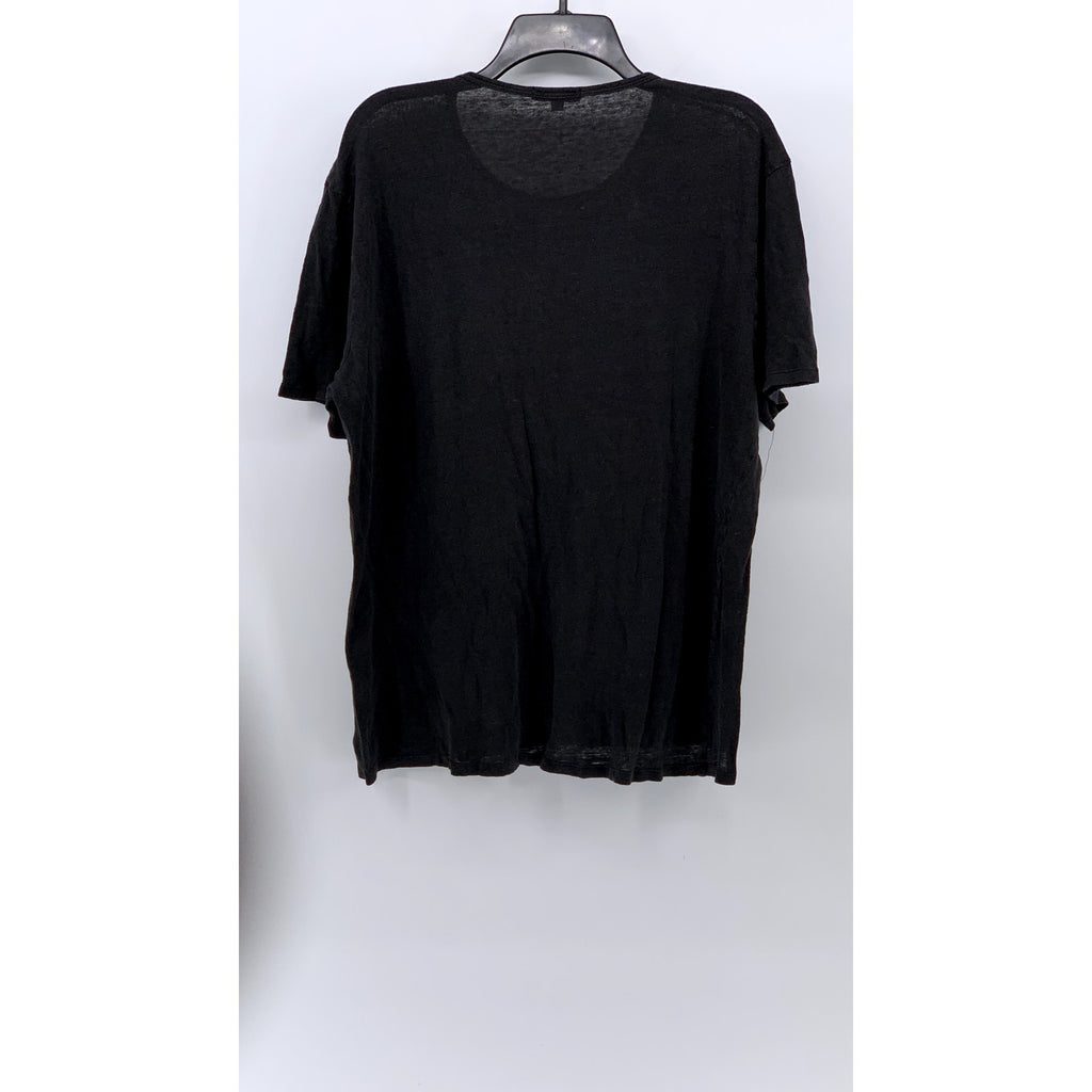 ONIA Men's Black Solid Linen Lightweight Crewneck Short Sleeve T-Shirt SZ XL