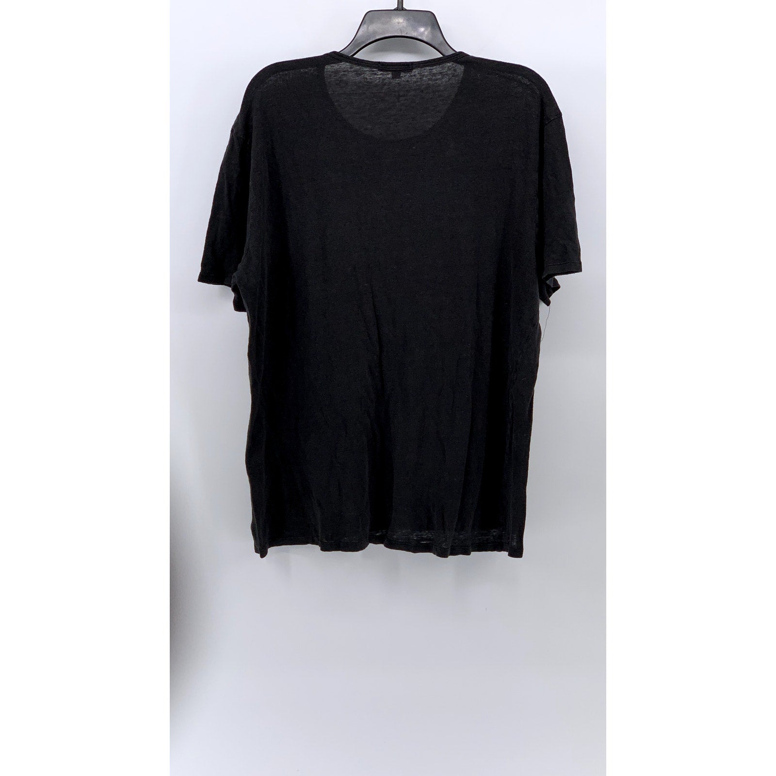 ONIA Men's Black Solid Linen Lightweight Crewneck Short Sleeve T-Shirt SZ XL