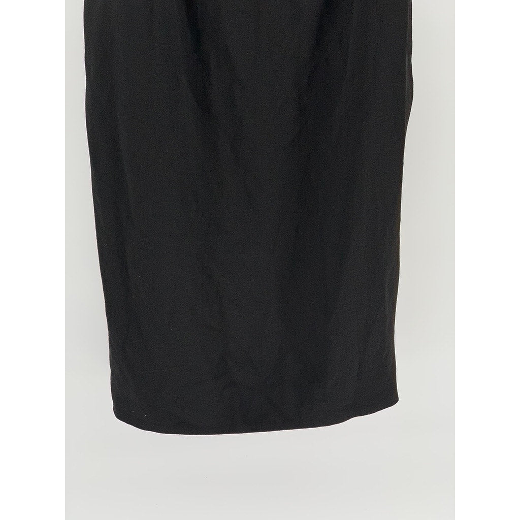 DRESS THE POPULATION Women's Black Solid Sleeveless Bodycon Midi Dress SZ M