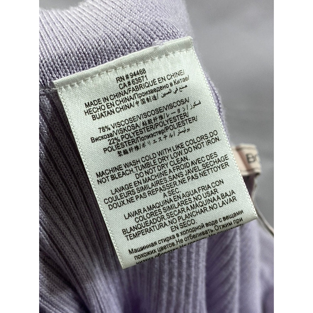 BCBGENERATION Women's Orchid Purple Rib Knit High-Rise Wide-Leg Casual Pant SZ S