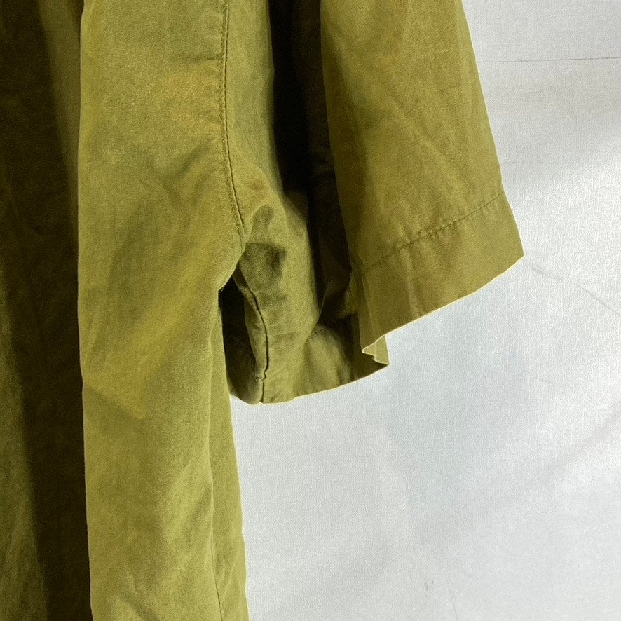 PINEAPPLE MOON Men's Vintage Olive Green Hawaiian Button Down Short SLeeve SZ M