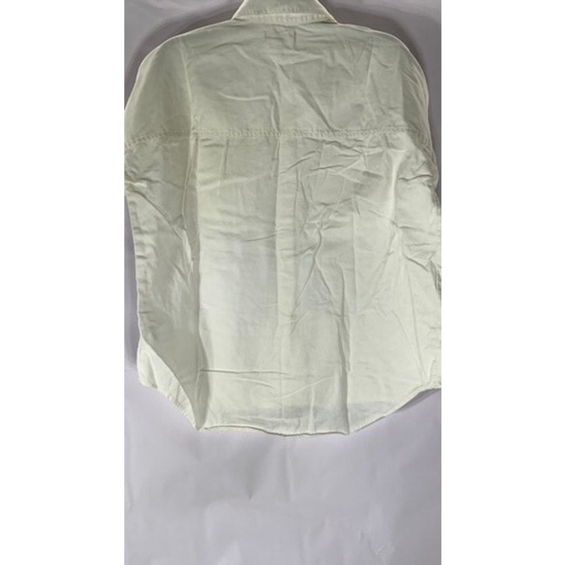 MADEWELL Women's White Cotton Courier Oversized Button-Up Patch Pocket Top SZ S