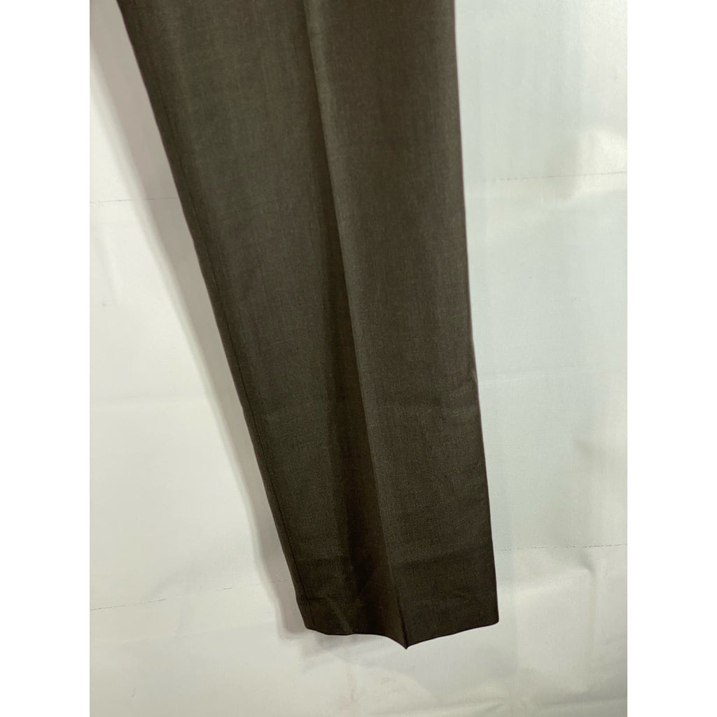 ERMENEGILDO ZEGNA Men's Brown Pleated Front Wool Suit Pants SZ 36