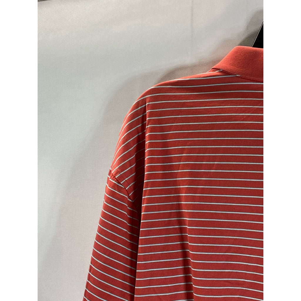 PETER MILLAR Men's Red Desert Mountain Striped Short Sleeve Regular-Fit Polo SZL