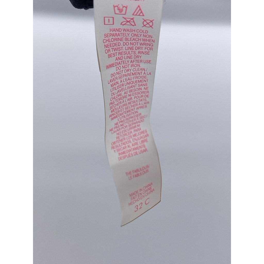 VICTORIA SECRET Women's Black Braided Crochet Knit Push-Up Bra SZ 32C