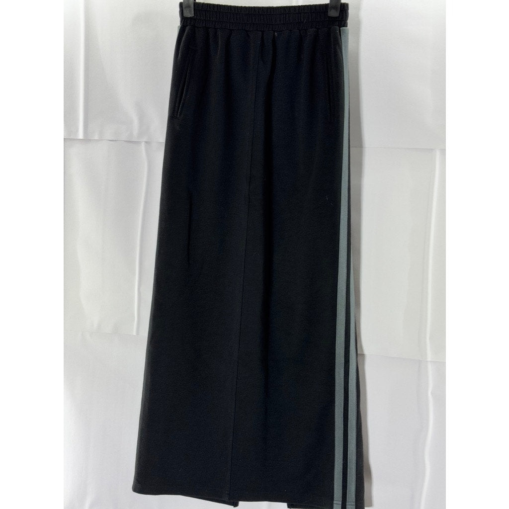 ROUTE ROOM Women's Black/Blue Double Stripe Side Panel Pull-On Maxi Skirt SZ M