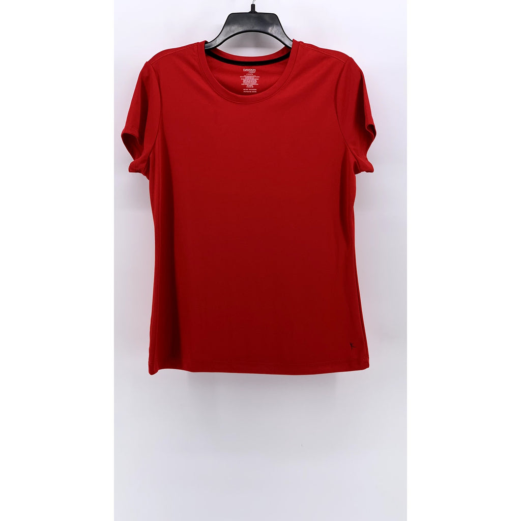 DANKSIN NOW Women's Red Active Short Sleeve Crewneck T-Shirt SZ L