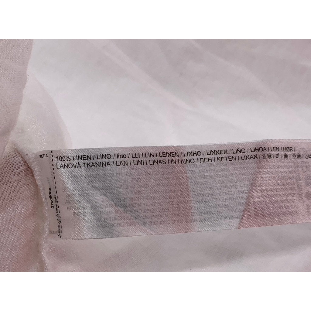 MNG Women's White Linen Button-Up Short Sleeve Top SZ 2