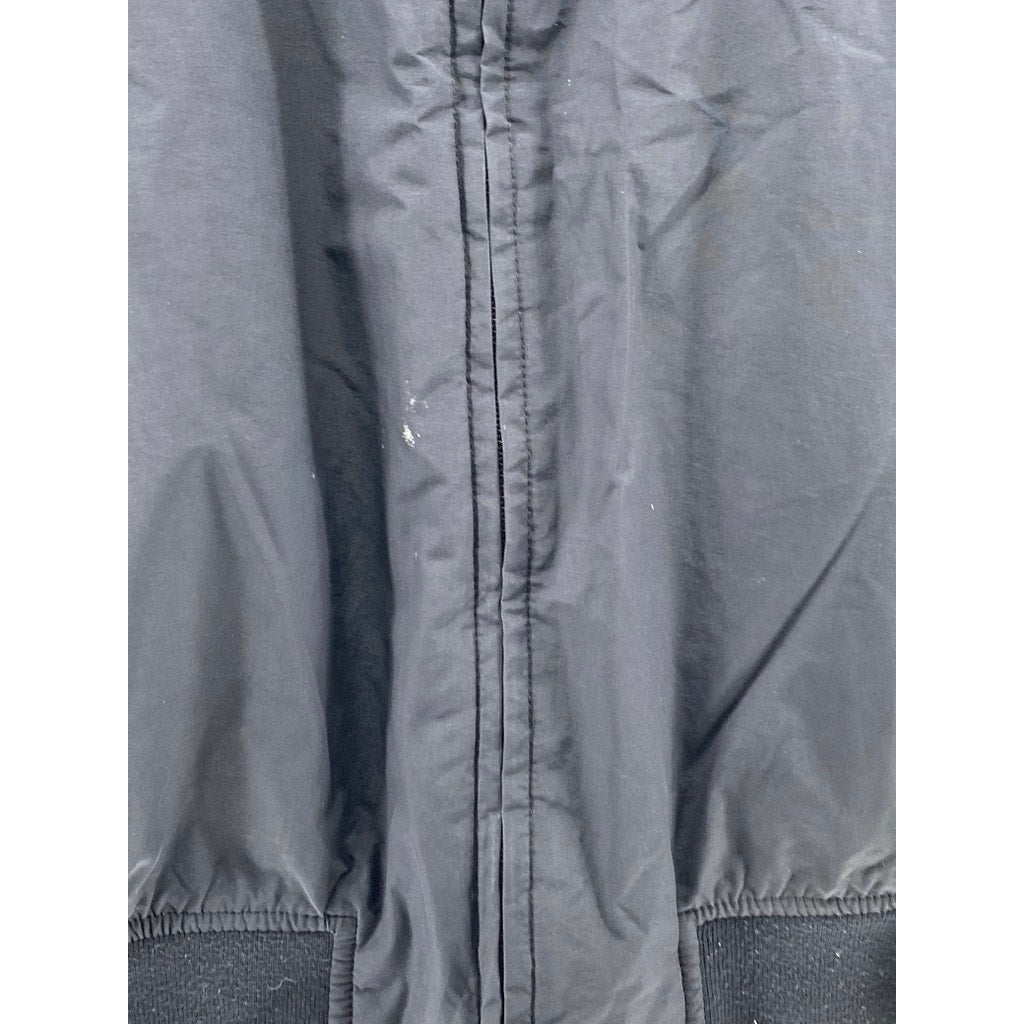 UNBRANDED Men's Navy Blue Mandarin Collar Long Sleeve Zip-Up Jacket SZ 2XL