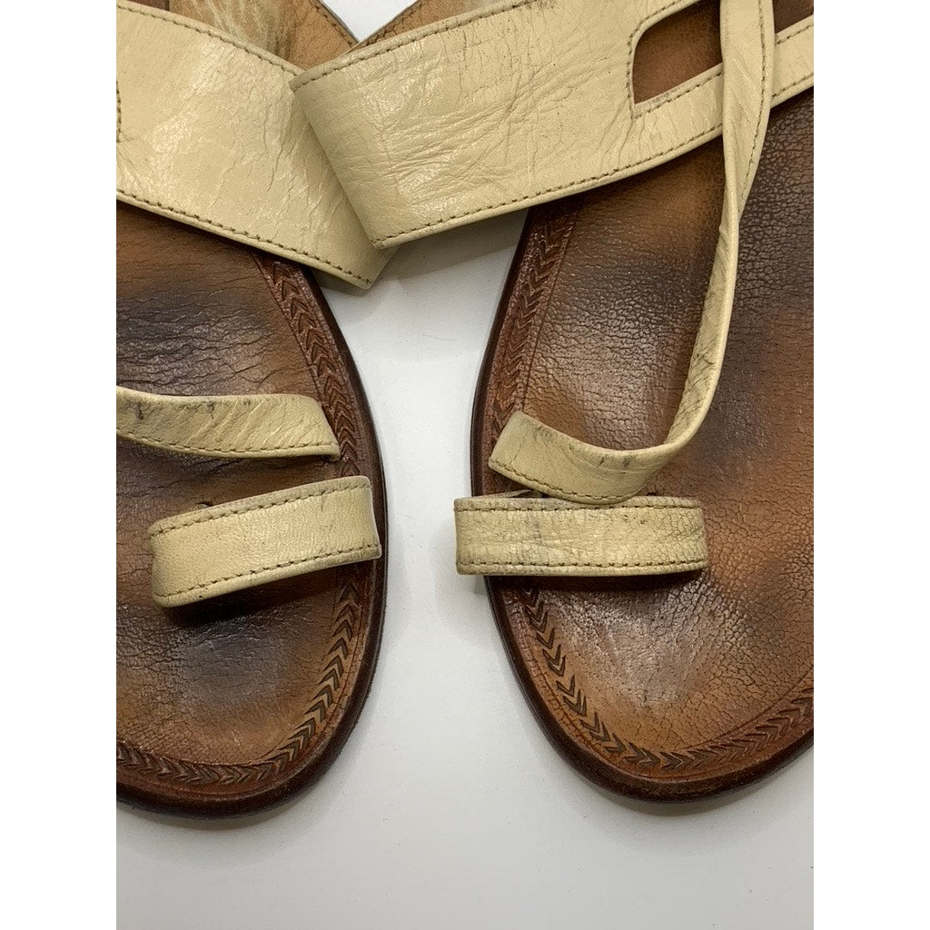 UNBRANDED Women's Beige-Brown Toe-Loop Sandals SZ 12