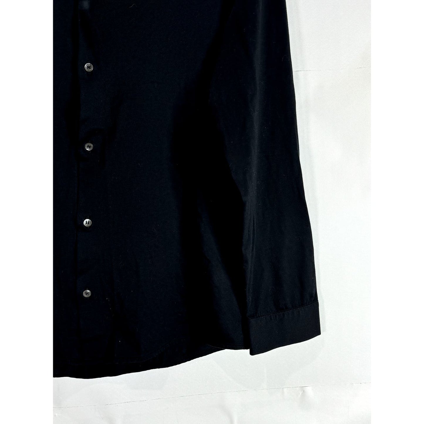 COS Women's Black Solid Cotton Button-Up Long Sleeve Top SZ S(US4)