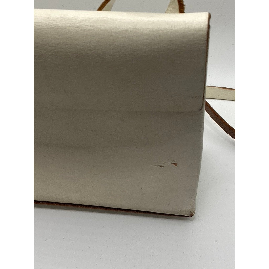 COS Women’s Cream Leather Magnetic Closure Crossbody Bag SZ OS