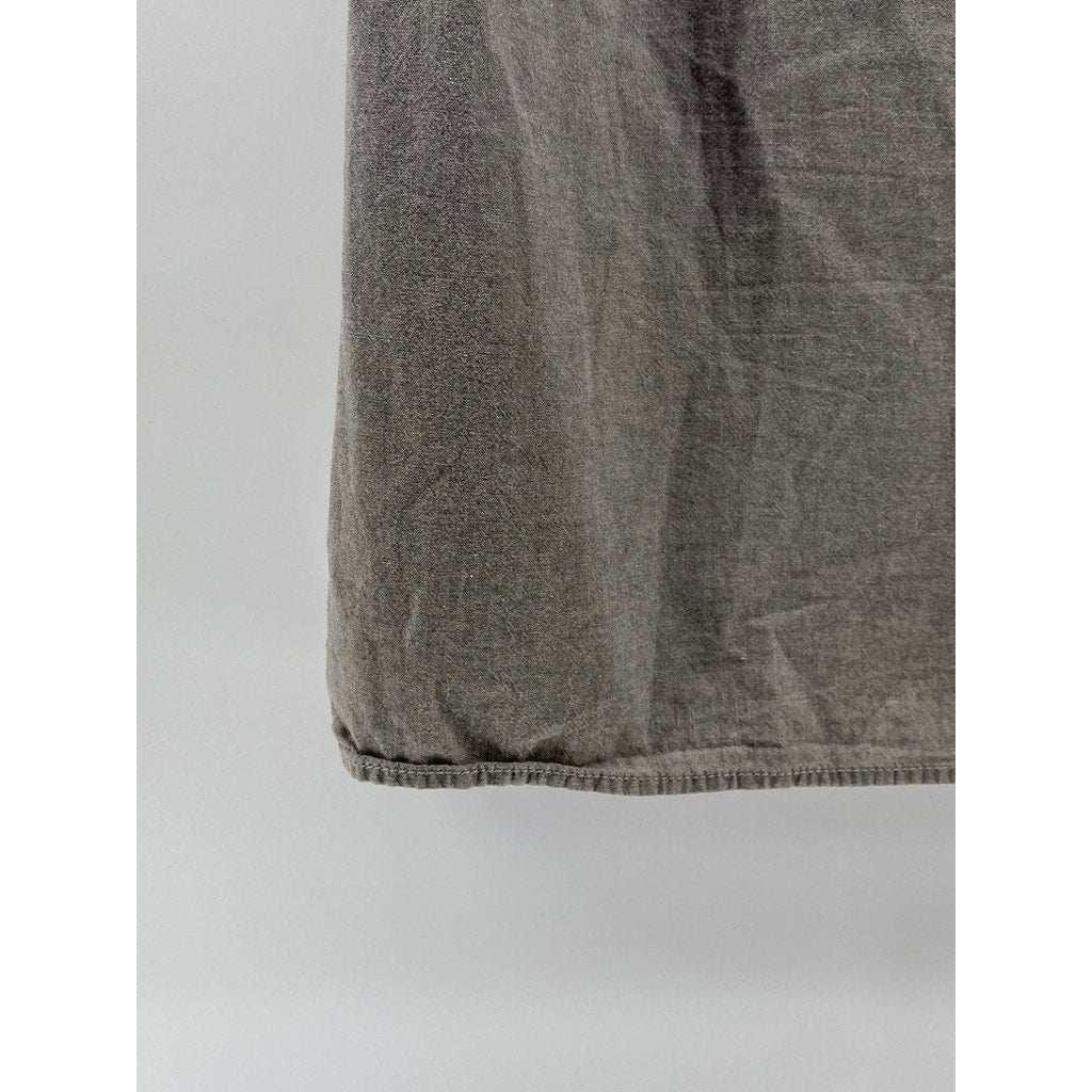 DULUTH TRADING CO Men's Gray Regular-Fit Short Sleeve Button-Up Shirt SZ L