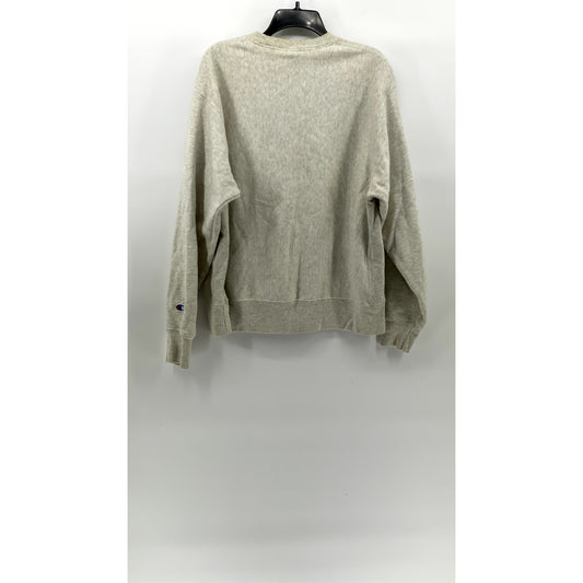 CHAMPION Men's Light Heather Gray Casual Crewneck Long Sleeve Sweatshirt SZ L