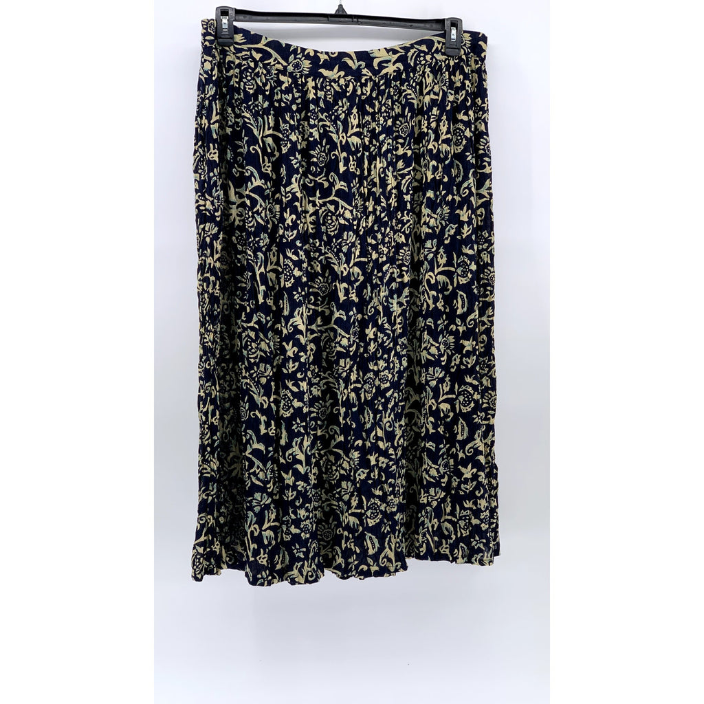 ORVIS Women's Navy Floral Midi Skirt SZ M