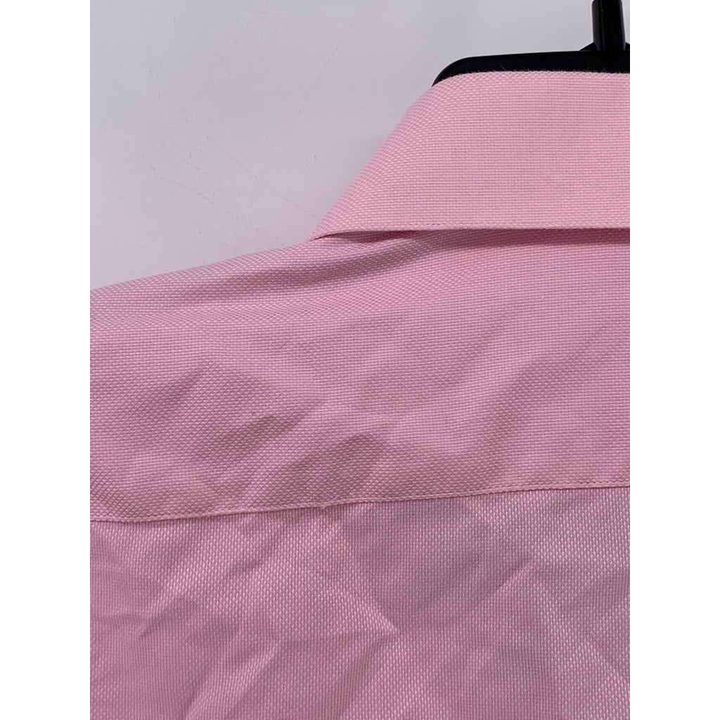 UNBRANDED Men's Pink Button-Up Long Sleeve Regular Fit Shirt SZ M