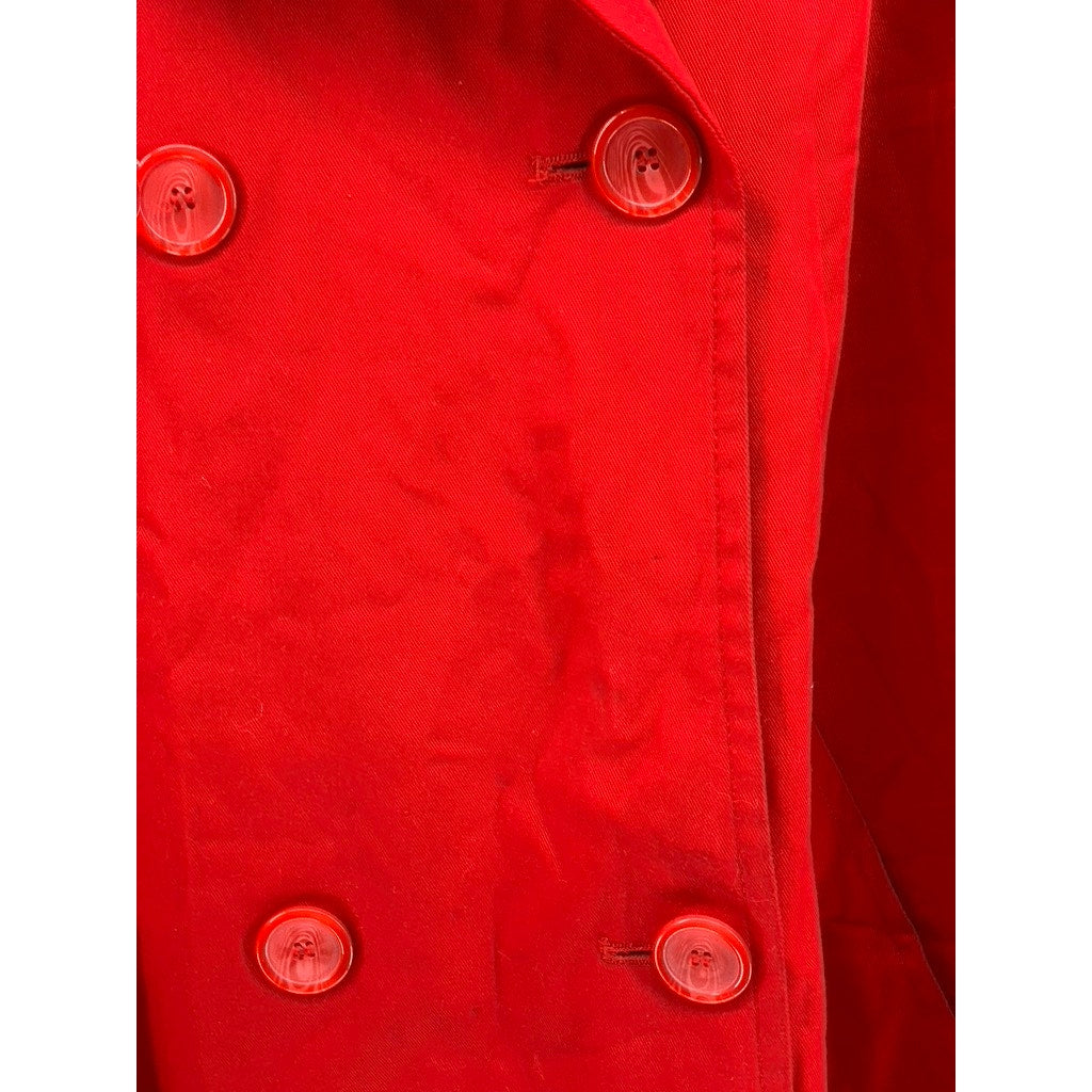 SPIEGEL Women's Vintage Red Double-Breasted Long Sleeve Trench Coat SZ 12