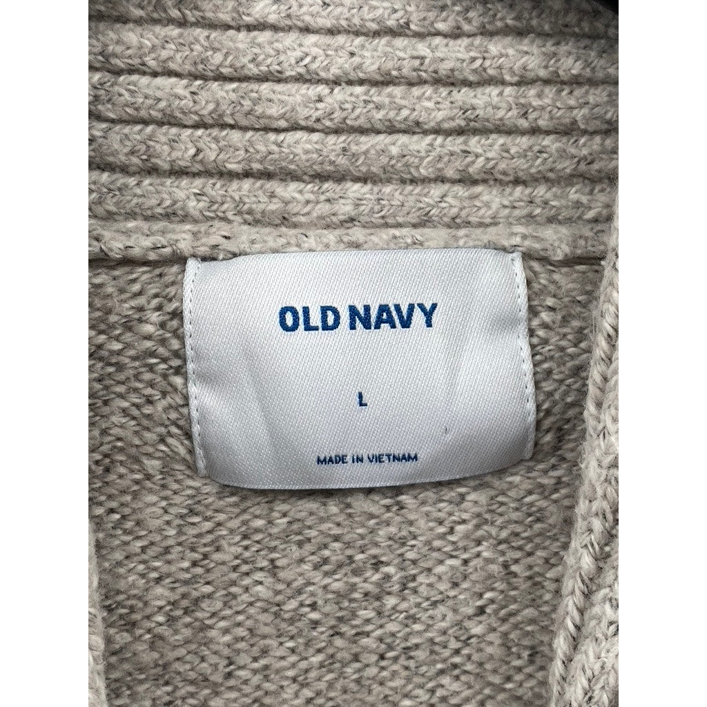 OLD NAVY Men's Heather Gray Shawl Collar Knit Pullover Sweater SZ L