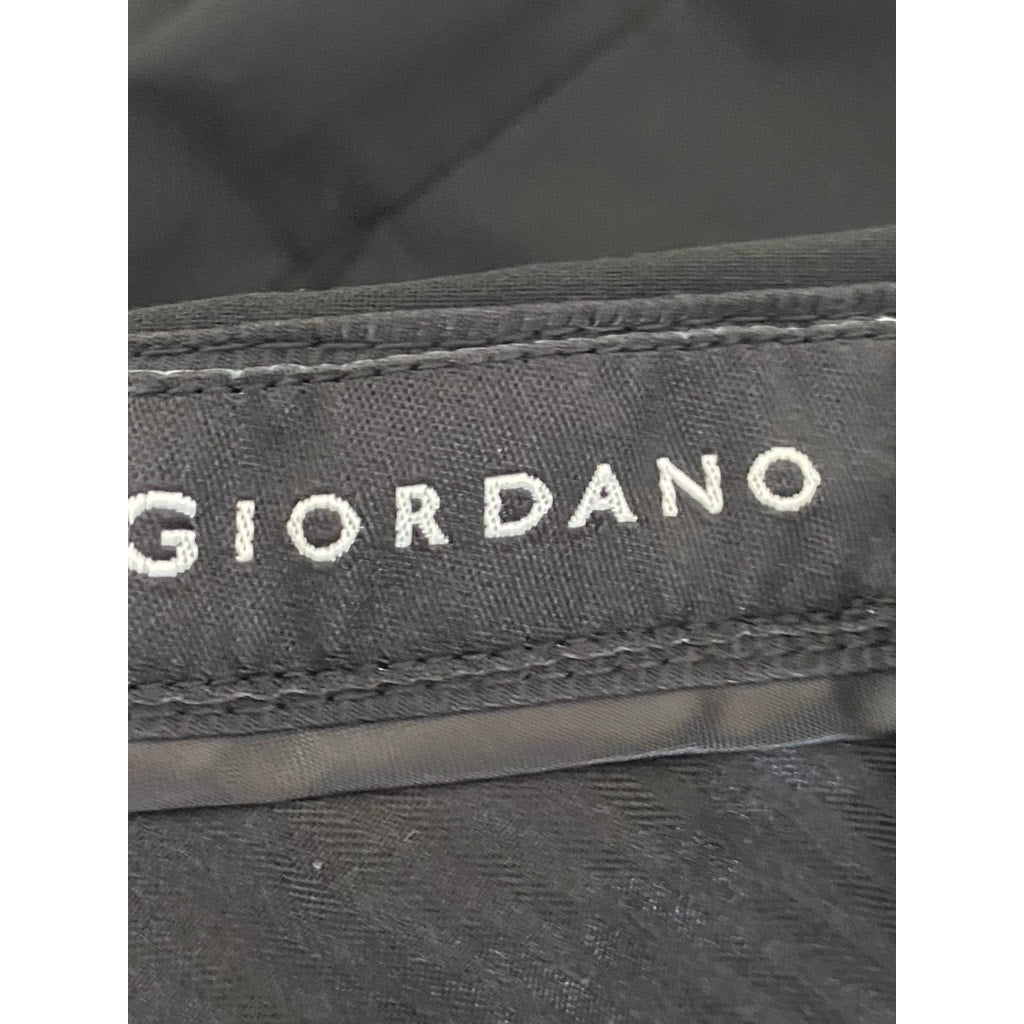 GIORDANO Women's Black Pleated Wide-Leg Relaxed-Fit Pants SZ 32