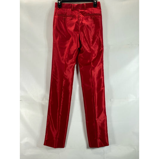 FERRECCI Men's Red Satin Short Super 150's Flat Front Suit Pant SZ 28S