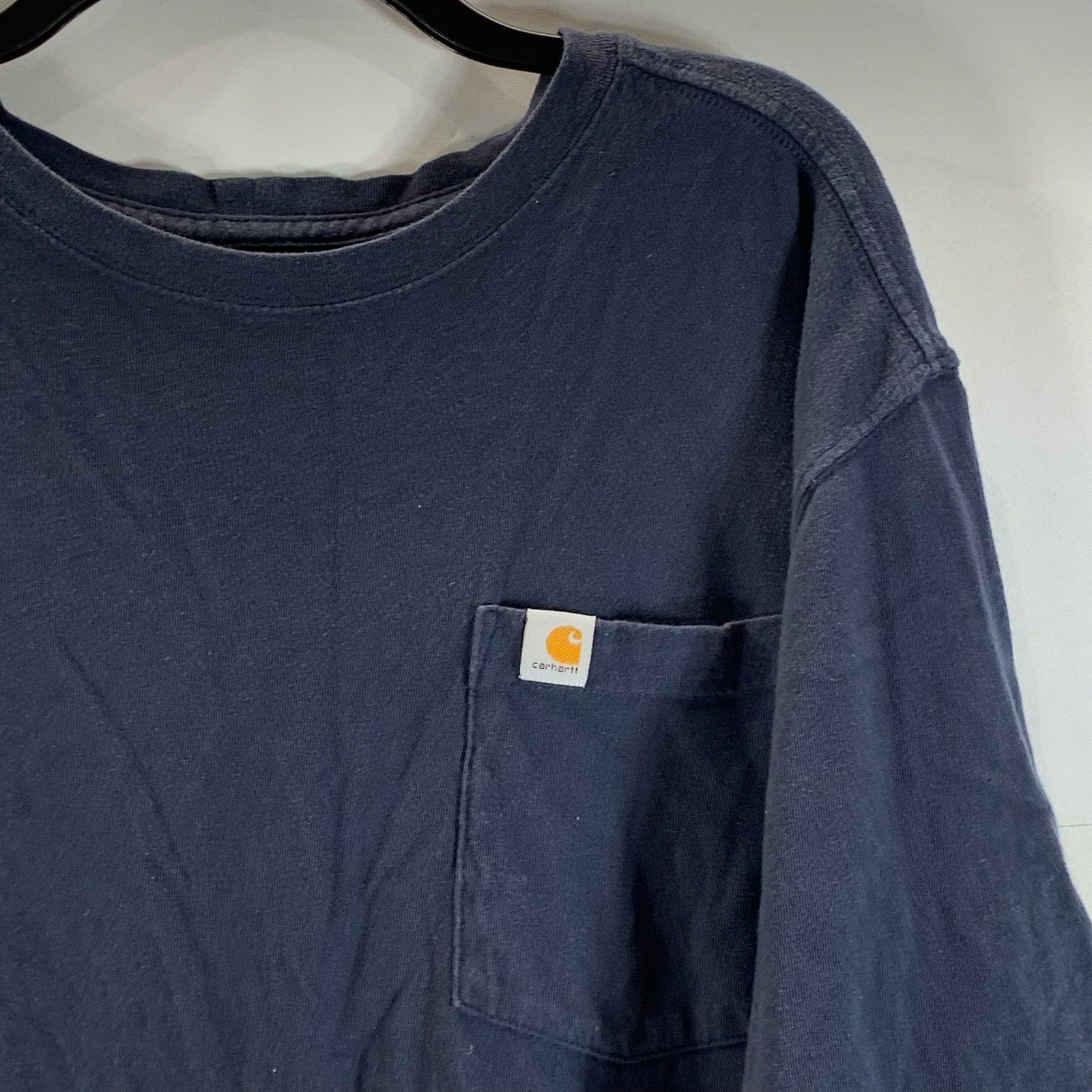 CRARHARTT Men's Tall Navy Crewneck Patch Pocket Relaxed-Fit T-Shirt SZ XL/T