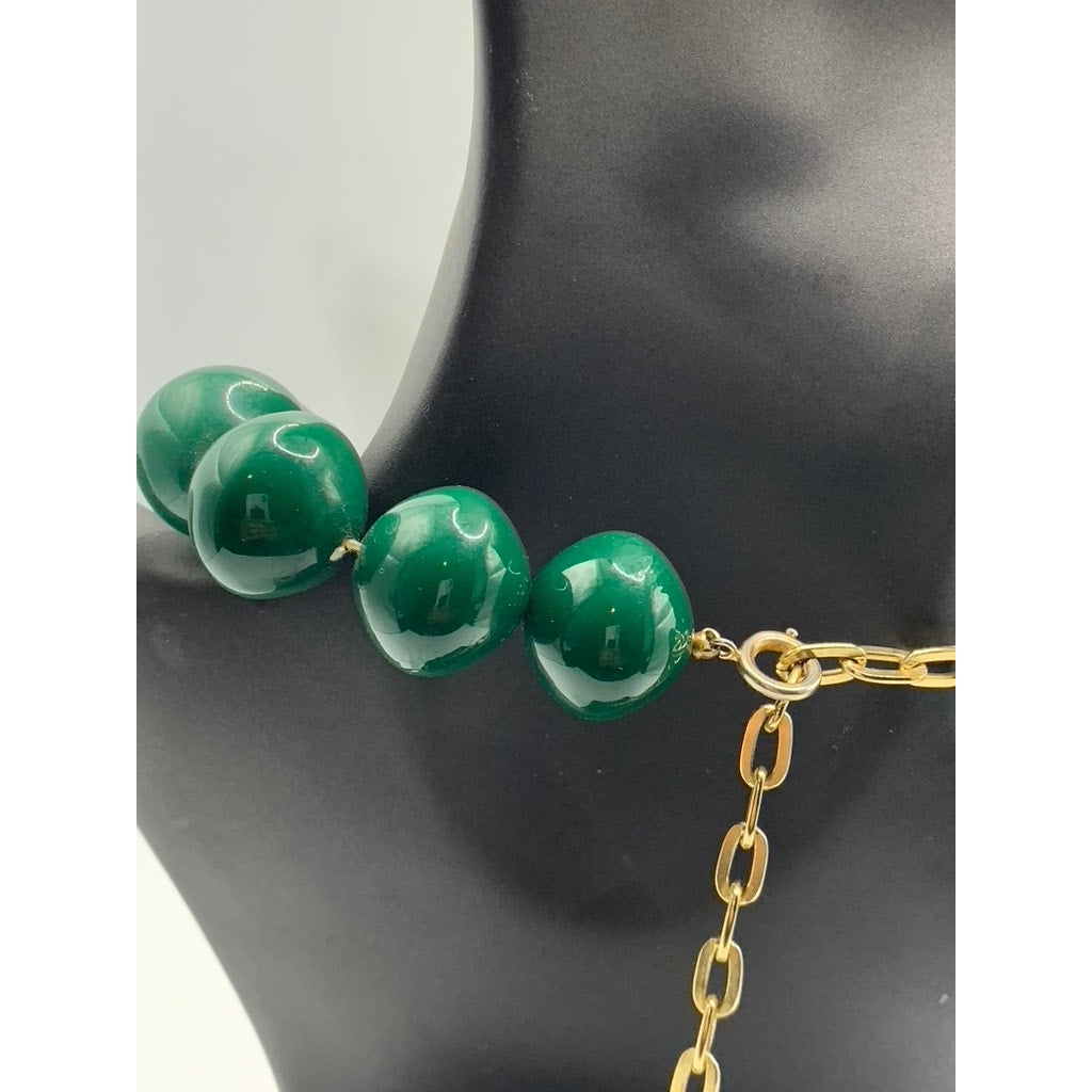 Women's Green Gemstone Adjustable Necklace