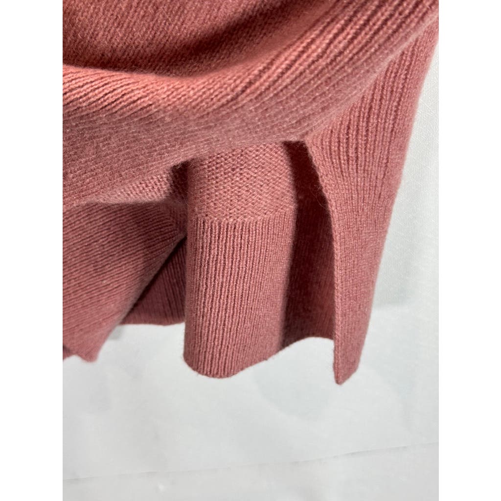 HALOGEN Women's Pink Compact Cashmere Crewneck Pullover Side-Slit Sweater SZ S