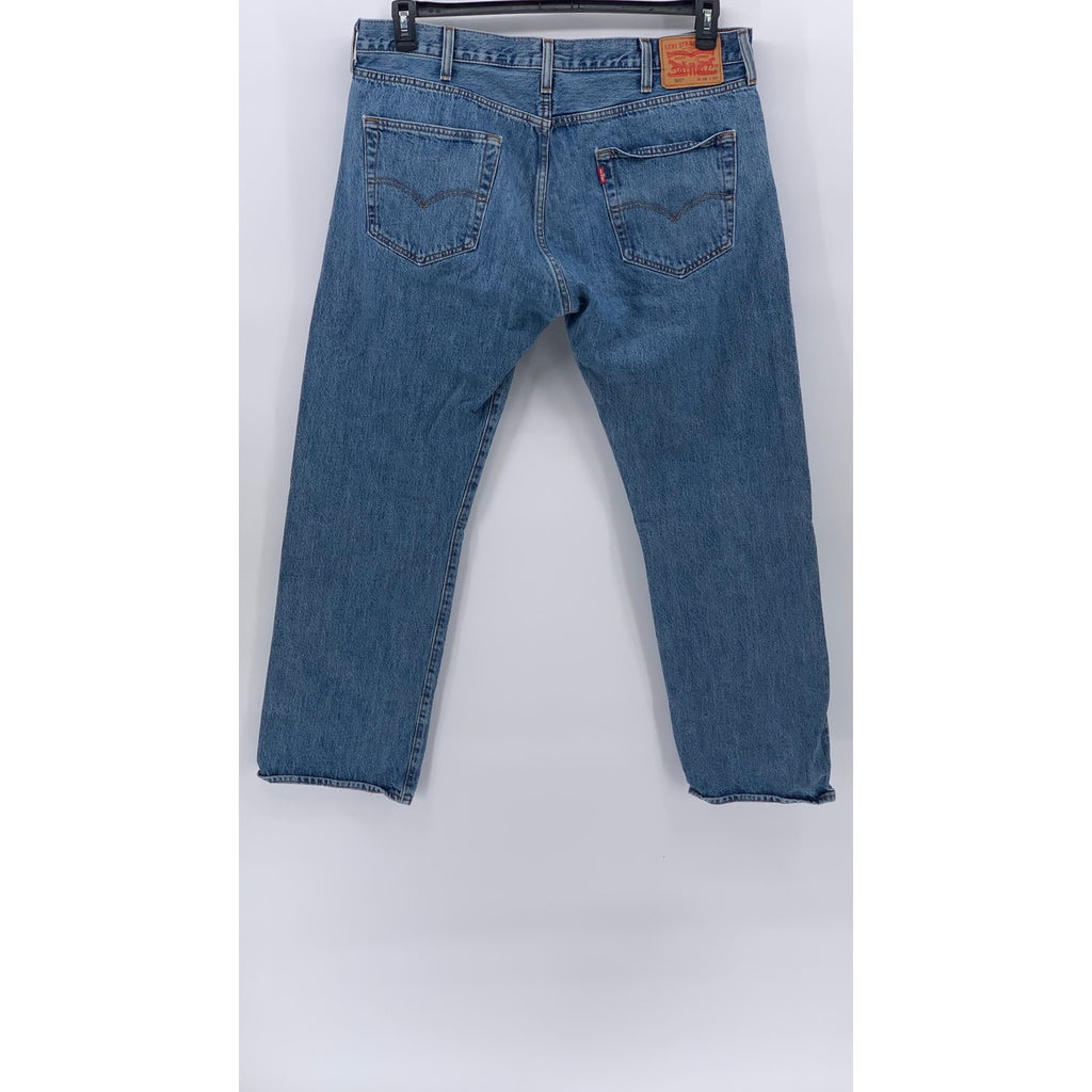 LEVI'S Men's Medium Blue Denim 501 Regular-Fit Slim-Leg Jeans SZ 38X30