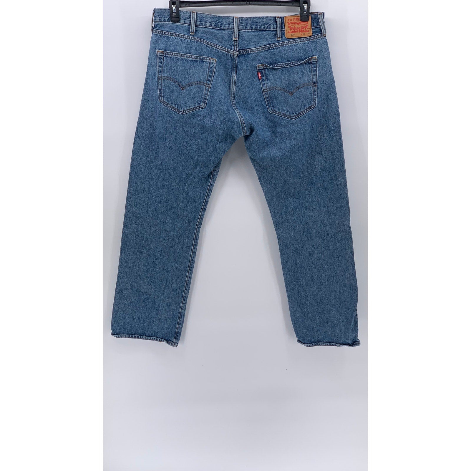 LEVI'S Men's Medium Blue Denim 501 Regular-Fit Slim-Leg Jeans SZ 38X30