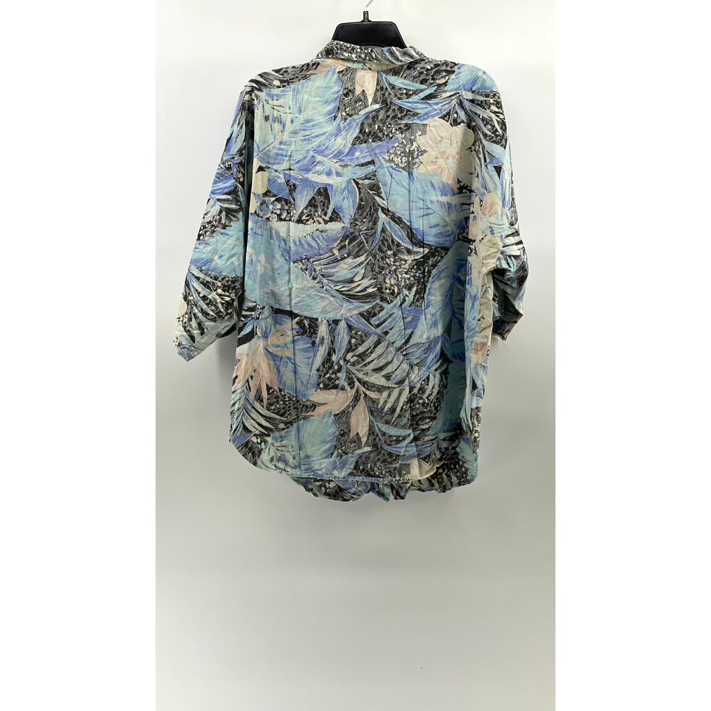 ORIGINAL VENEZIA SPORTSWEAR Men's Blue Floral Tropical Button-Up Shirt SZ L