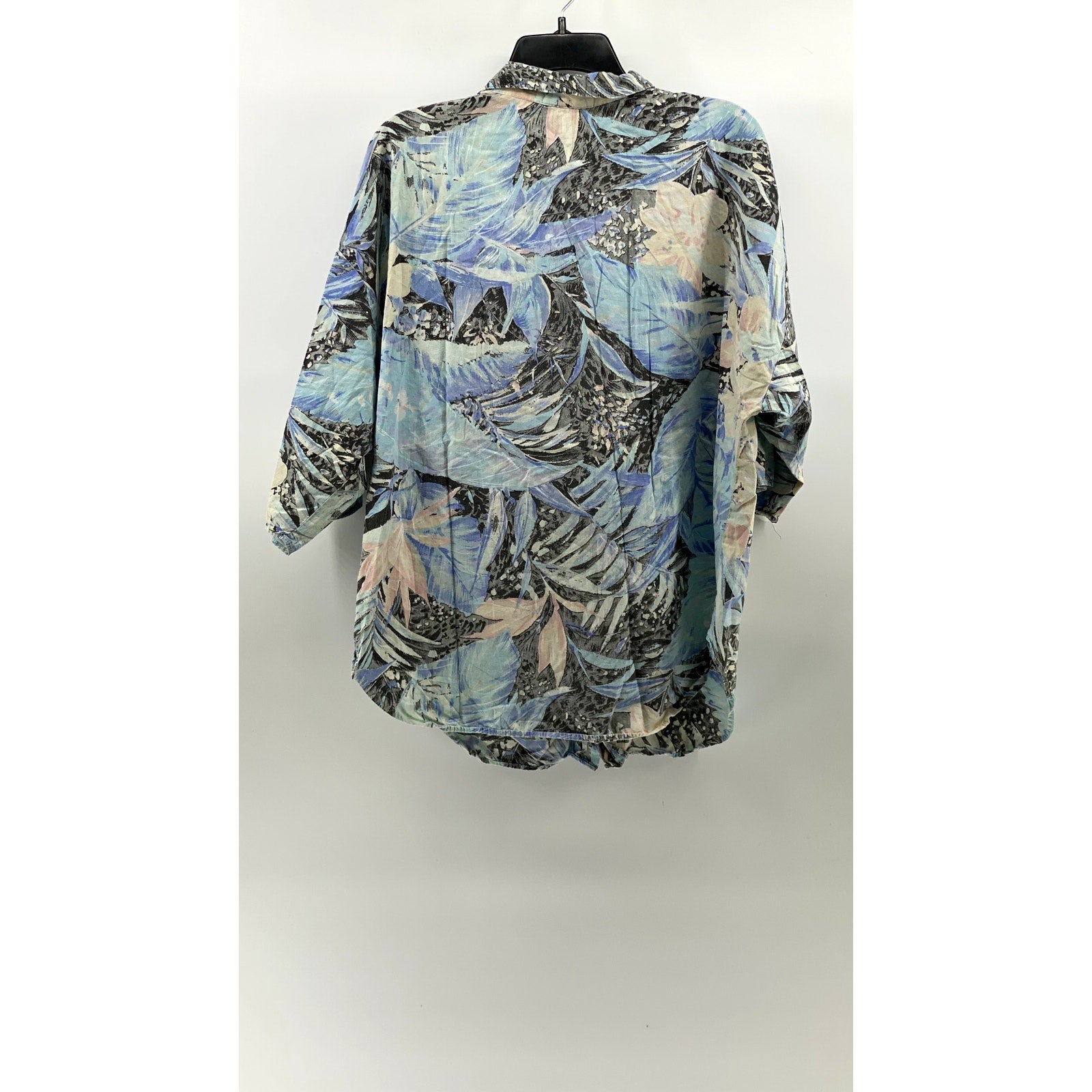 ORIGINAL VENEZIA SPORTSWEAR Men's Blue Floral Tropical Button-Up Shirt SZ L