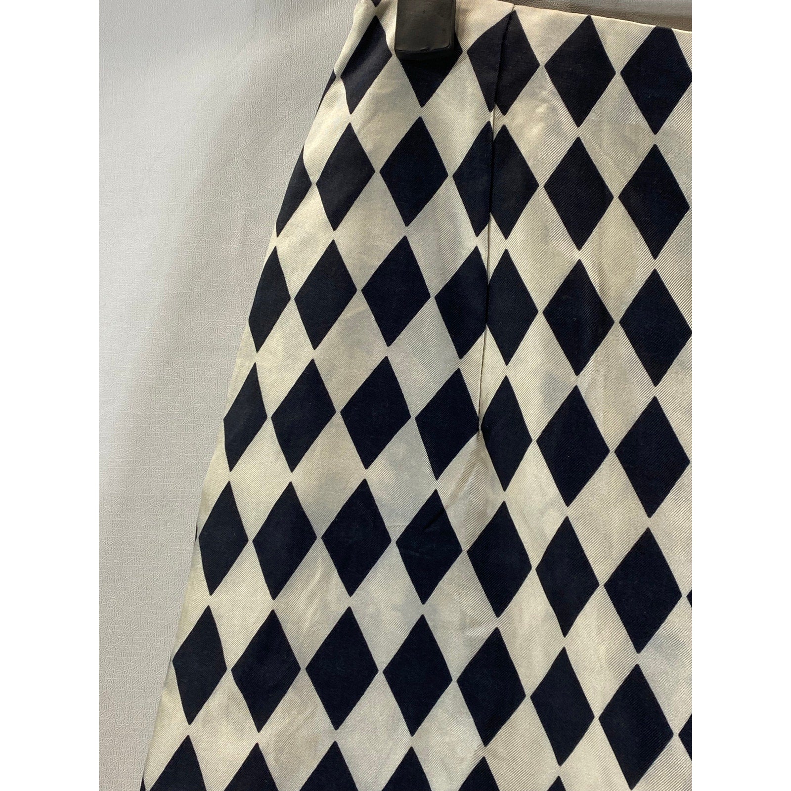 Women's Beige/Black Checkered Side-Zip Mini Skirt SZ S