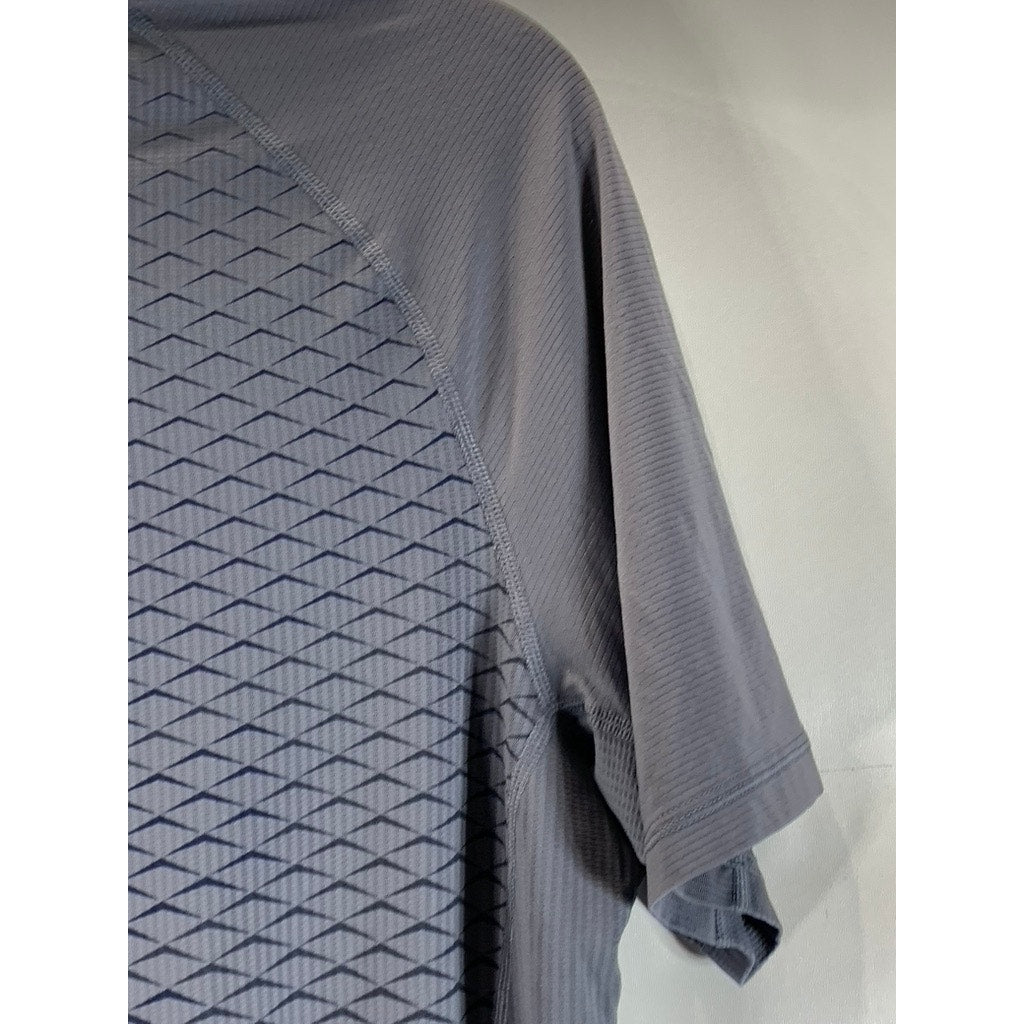 NIKE PRO Men’s Gray Hypercool Fitted Perforated Crewneck Active T-Shirt SZ L