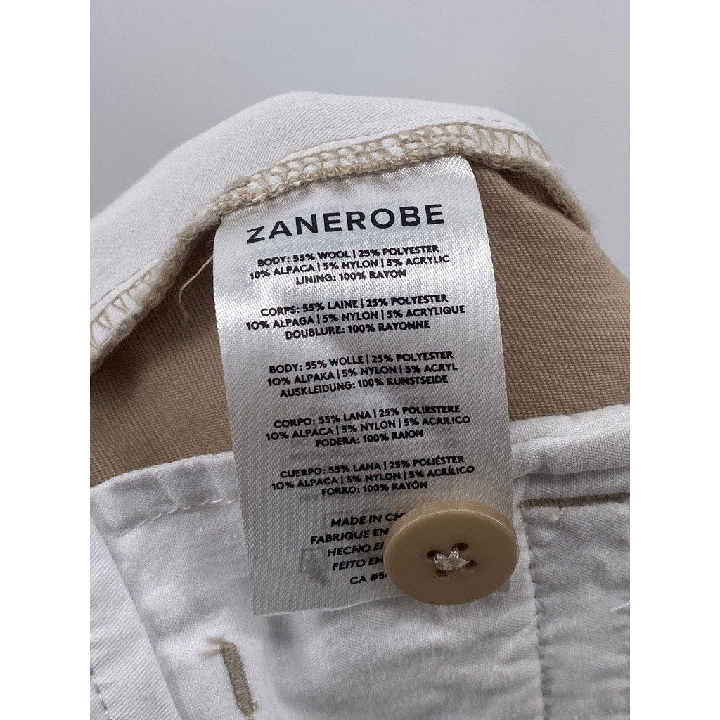 ZANEROBE Men's Tan Straight-Leg Wool-Blend Spilt Hem Pants SZ 32