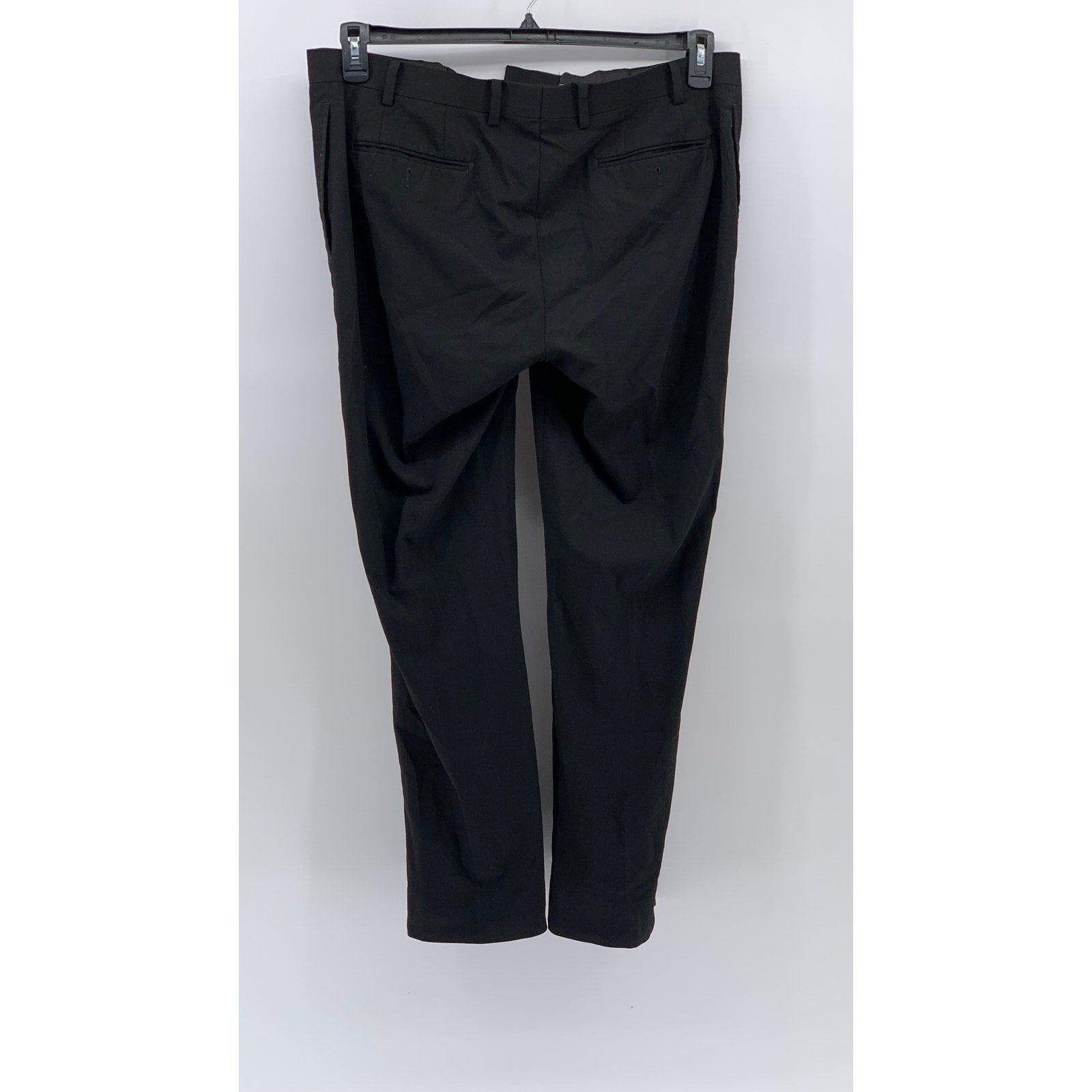 CALVIN KLEIN Men's Black Solid Slim-Leg Regular-Fit Flat Front Pants SZ 36X30