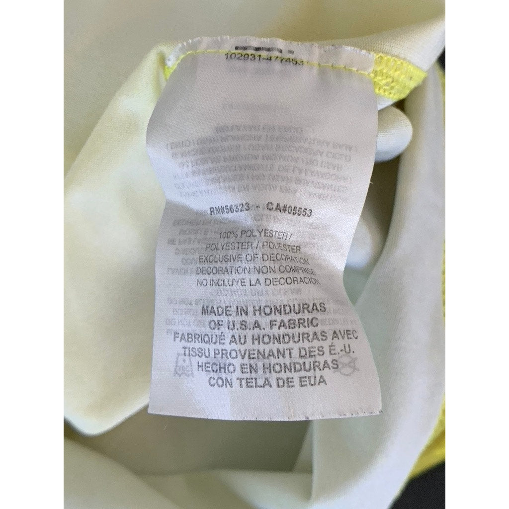 NIKE Men's Yellow/Green Dri-Fit  Pit Crew Logo Crewneck Short Sleeve T-Shirt SZS